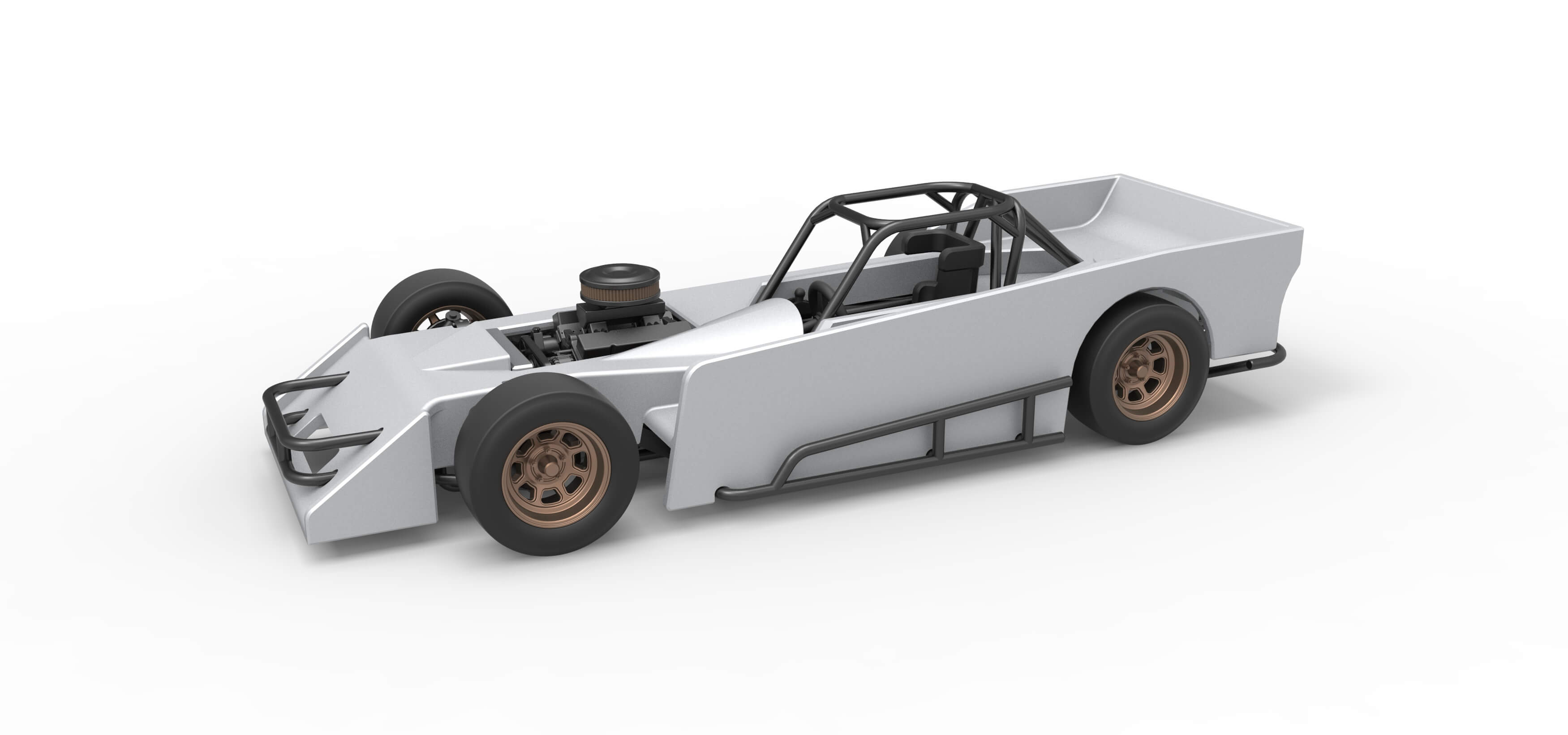 Supermodified Race Car 1:25 3D Model